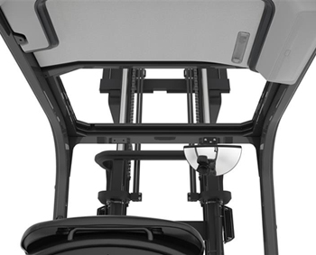 Toyota Traigo48 electric forklift  with excellent visibility through the mast