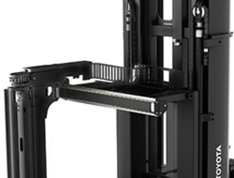 Ruch wideł sterowany pasem napędowym